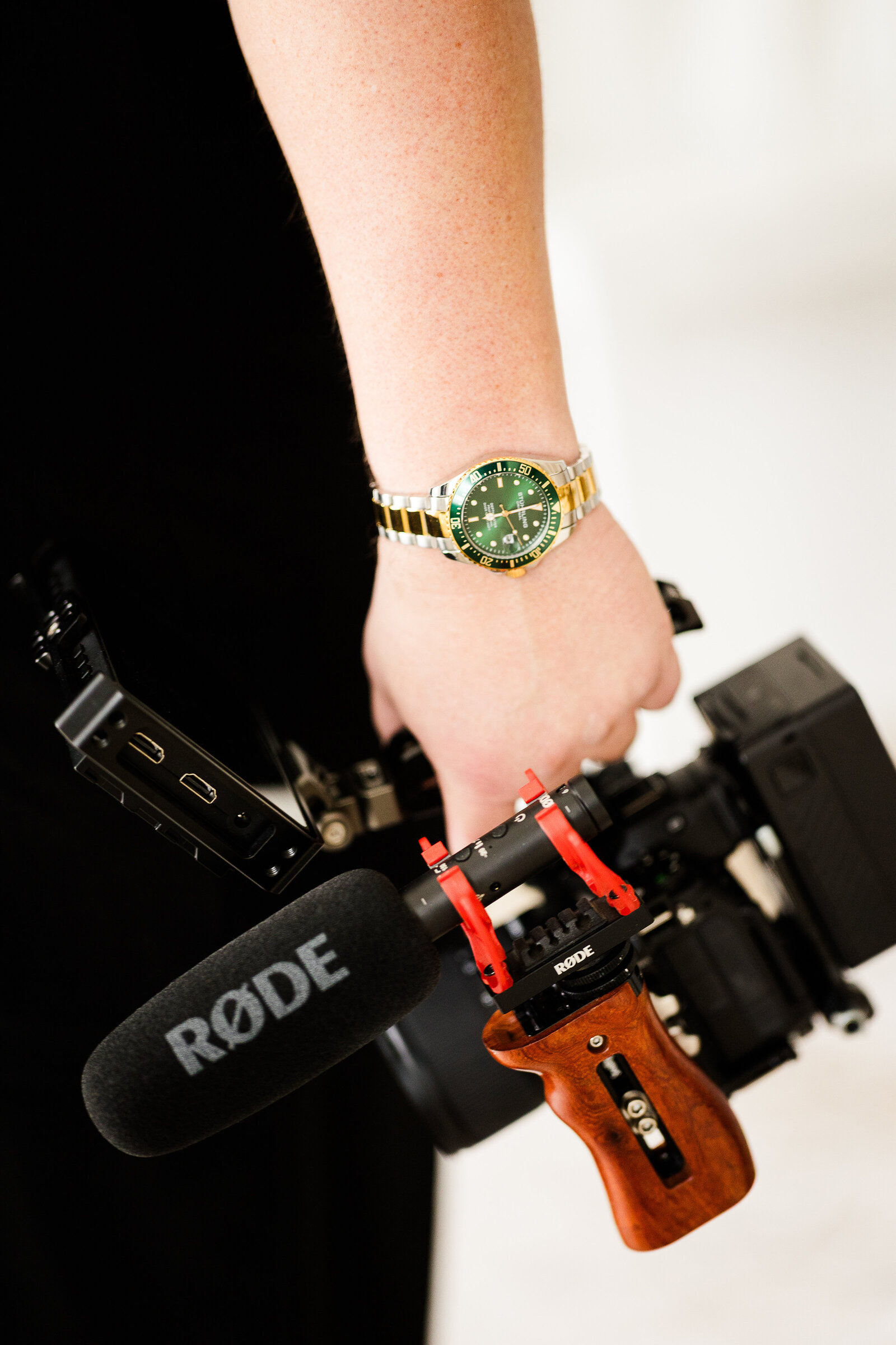 Close-up of camera gear